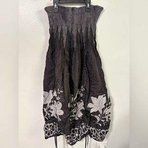 Lapis Black and Gray Floral Dress